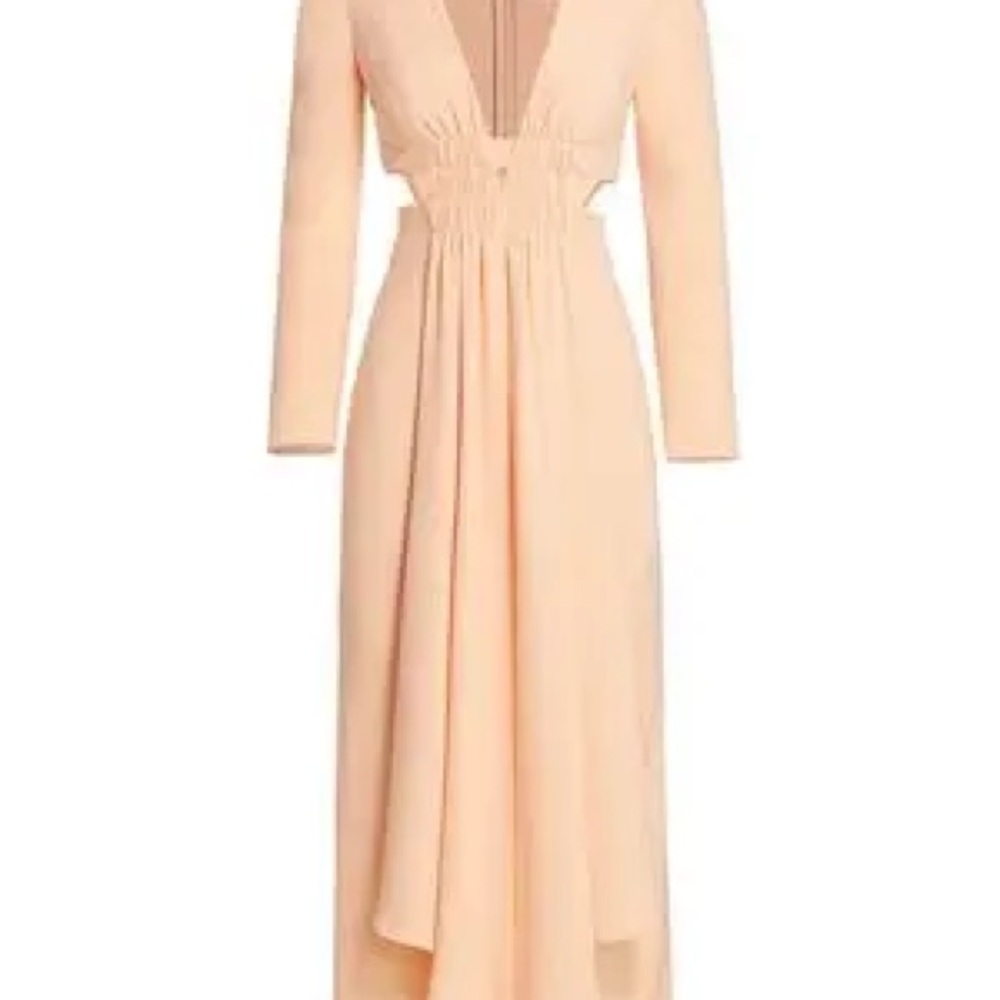 Elegant Peach Long Sleeve Dress